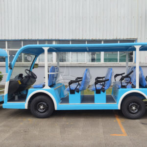 14-seat Open White and Blue Sightseeing Cart